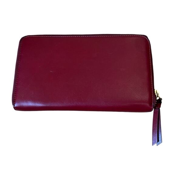 HENRI BENDEL Red Leather Zip Around Wallet 15 Credit Card Slots Lots Of Pockets - Picture 5 of 9